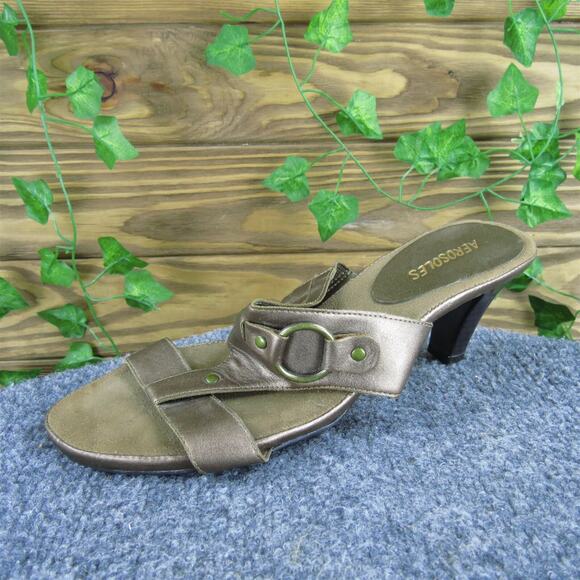 Aerosoles Women's Rise To Power Slide Bronze Synthetic Sz 7.5 Medium‎ Used 2025 - Picture 1 of 7